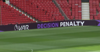 Manchester Utd uses perimeter videoboards to display VAR decisions Manchester United