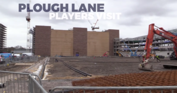 AFC Wimbledon players tour construction site at Plough Lane stadium AFC Wimbledon