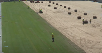Grass turf laid at Allegiant Stadium