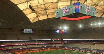 Syracuse University installs largest centerhung videoboard in college sports